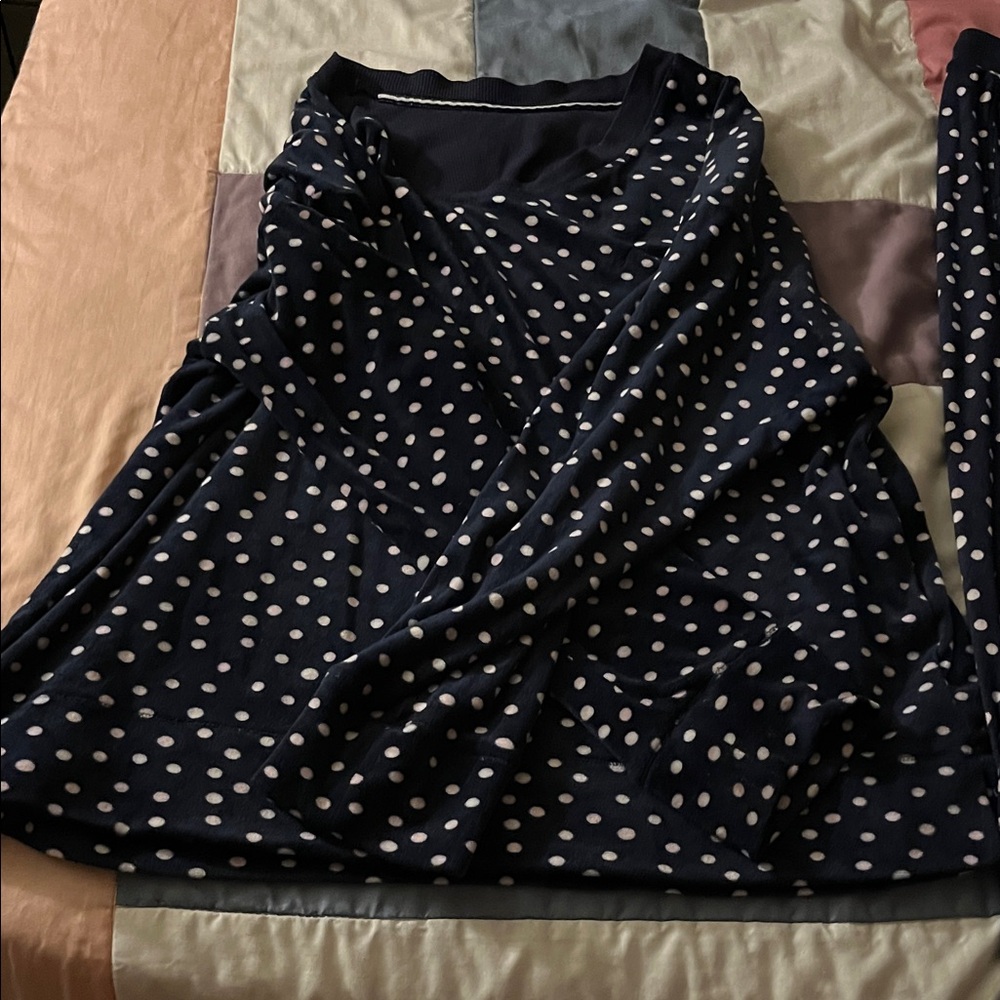 Nautica Navy Polka Dot Top